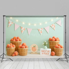Aperturee - Aperturee Sweet As A Peach Fresh Photo Cake Smash Backdrop
