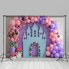 Aperturee - Aperturee Sweet Balloon Castle Silhouette Wedding Backdrop