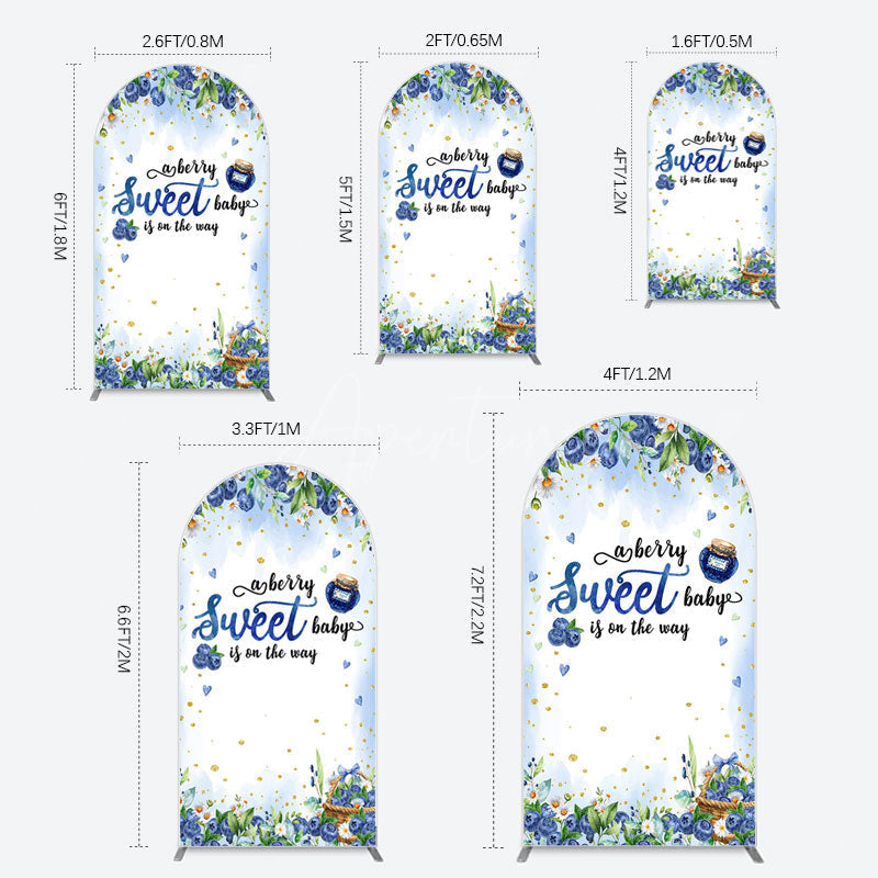 Aperturee - Aperturee Sweet Berry Floral Lovely Baby Shower Arch Backdrop