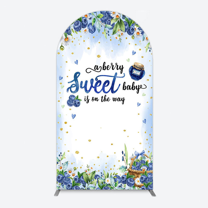 Aperturee - Aperturee Sweet Berry Floral Lovely Baby Shower Arch Backdrop