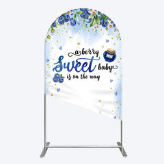 Aperturee - Aperturee Sweet Berry Floral Lovely Baby Shower Arch Backdrop