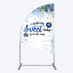 Aperturee - Aperturee Sweet Berry Floral Lovely Baby Shower Half Moon Arch Backdrop
