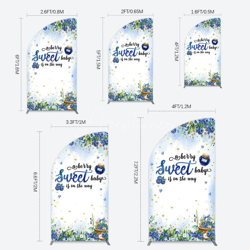 Aperturee - Aperturee Sweet Berry Floral Lovely Baby Shower Half Moon Arch Backdrop