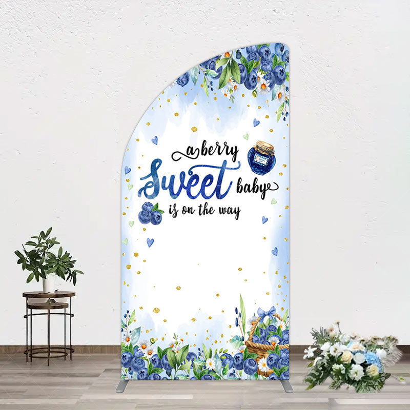 Aperturee - Aperturee Sweet Berry Floral Lovely Baby Shower Half Moon Arch Backdrop