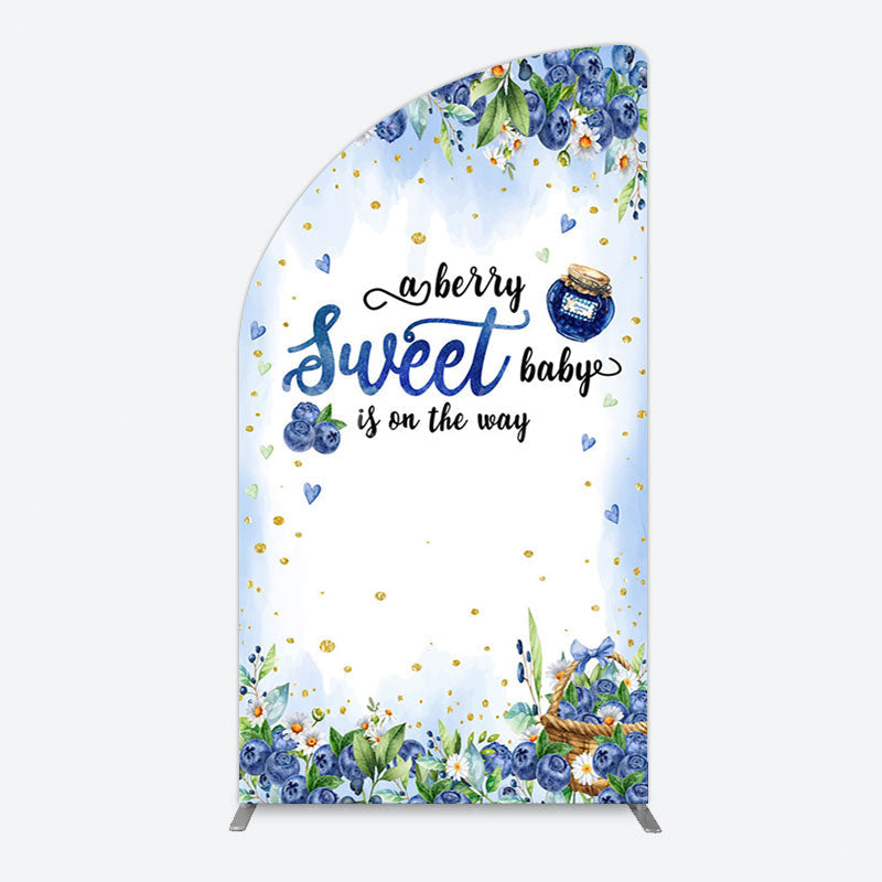 Aperturee - Aperturee Sweet Berry Floral Lovely Baby Shower Half Moon Arch Backdrop