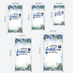 Aperturee - Aperturee Sweet Berry Floral Lovely Baby Shower Rectangle Backdrop