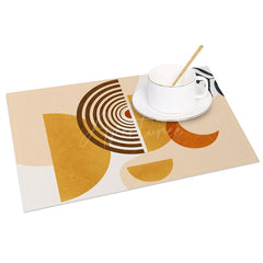 Aperturee - Aperturee Sweet Boho Elegant Geometry Moon Set of 4 Placemats