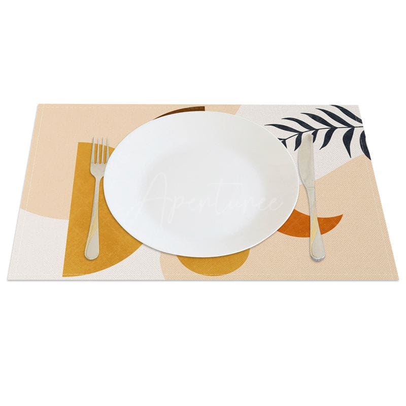 Aperturee - Aperturee Sweet Boho Elegant Geometry Moon Set of 4 Placemats