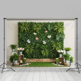 Aperturee - Aperturee Sweet Boho Grass Board Fresh Cute Wedding Backdrop