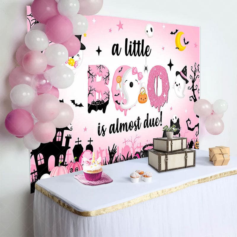 Aperturee - Aperturee Sweet Boos Lovely Halloween Baby Shower Backdrop