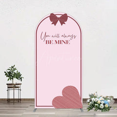 Aperturee - Aperturee Sweet Bow Heart You Are Mine Wedding Arch Backdrop