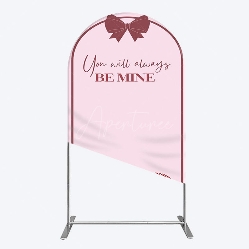 Aperturee - Aperturee Sweet Bow Heart You Are Mine Wedding Arch Backdrop