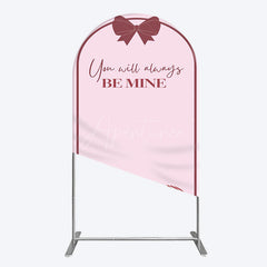 Aperturee - Aperturee Sweet Bow Heart You Are Mine Wedding Arch Backdrop