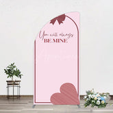 Aperturee - Aperturee Sweet Bow Heart You Are Mine Wedding Half Moon Arch Backdrop