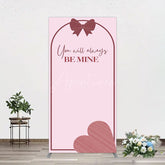 Aperturee - Aperturee Sweet Bow Heart You Are Mine Wedding Rectangle Backdrop