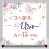 Aperturee - Aperturee Sweet Butterfly Floral Custom Baby Shower Backdrop