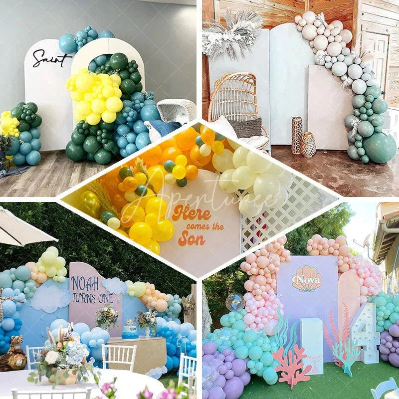 Aperturee - Aperturee Sweet Cherry and Pink Bows Baby Shower Arch Backdrop Heart Pattern Girl Birthday Party Decoration