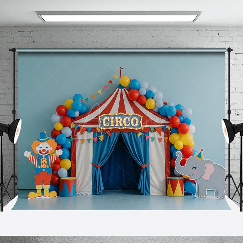 Aperturee - Aperturee Sweet Circus Balloons Birthday Cake Smash Backdrop