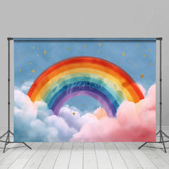 Aperturee - Aperturee Sweet Color Cloud With Rainbow Cake Smash Backdrop