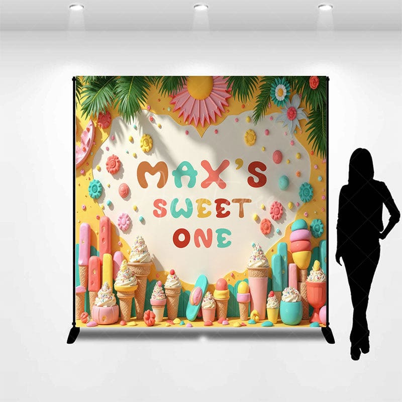 Aperturee - Aperturee Sweet Dessert Summer Shop Custom Birthday Backdrop