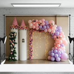 Aperturee - Aperturee Sweet Double Castle Floral Balloon Wedding Backdrop