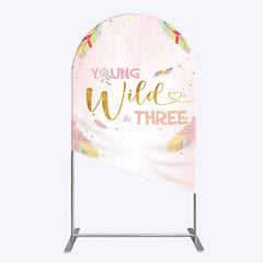 Aperturee - Aperturee Sweet Feather Young Wild Three Birthday Arch Backdrop