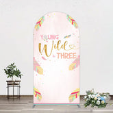 Aperturee - Aperturee Sweet Feather Young Wild Three Birthday Arch Backdrop
