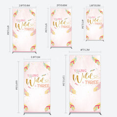 Aperturee - Aperturee Sweet Feather Young Wild Three Birthday Rectangle Backdrop