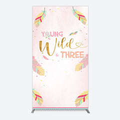 Aperturee - Aperturee Sweet Feather Young Wild Three Birthday Rectangle Backdrop