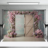 Aperturee - Aperturee Sweet Floral Arch Door Elegant Wedding Backdrop