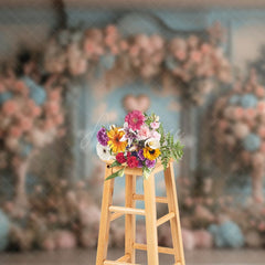 Aperturee - Aperturee Sweet Floral Arched Elegant Wall Wedding Backdrop