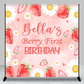 Aperturee - Aperturee Sweet Floral Berry Custom First Birthday Backdrop