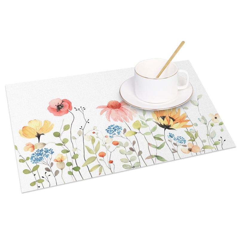 Aperturee - Aperturee Sweet Floral Fresh Spring Vibe Set of 4 Placemats