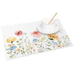 Aperturee - Aperturee Sweet Floral Fresh Spring Vibe Set of 4 Placemats