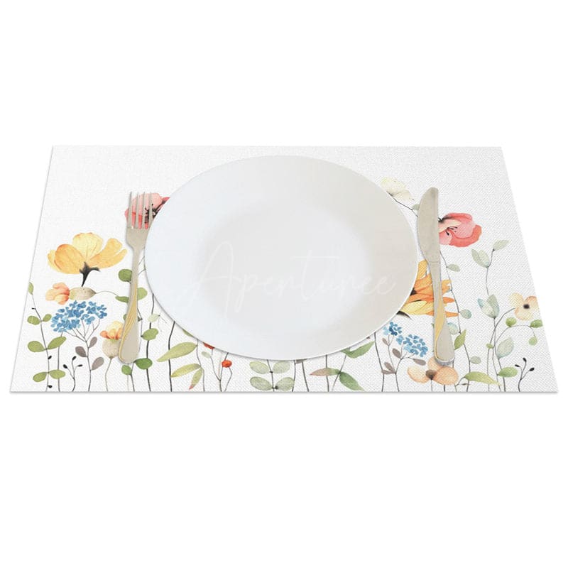Aperturee - Aperturee Sweet Floral Fresh Spring Vibe Set of 4 Placemats