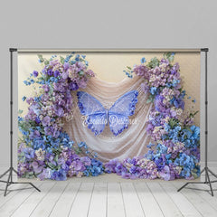 Aperturee - Aperturee Sweet Floral Lavender Wedding Photography Backdrop
