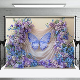 Aperturee - Aperturee Sweet Floral Lavender Wedding Photography Backdrop