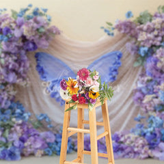 Aperturee - Aperturee Sweet Floral Lavender Wedding Photography Backdrop