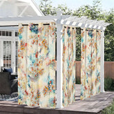 Aperturee - Aperturee Sweet Floral Waterproof Printed Outdoor Curtains