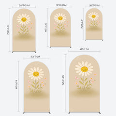 Aperturee - Aperturee Sweet Flower Butterfly Happy Birthday Arch Backdrop