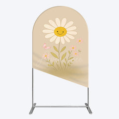 Aperturee - Aperturee Sweet Flower Butterfly Happy Birthday Arch Backdrop