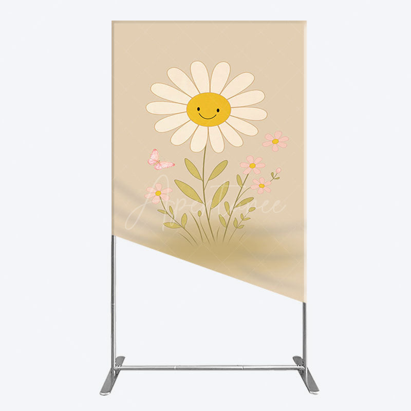 Aperturee - Aperturee Sweet Flower Butterfly Happy Birthday Rectangle Backdrop