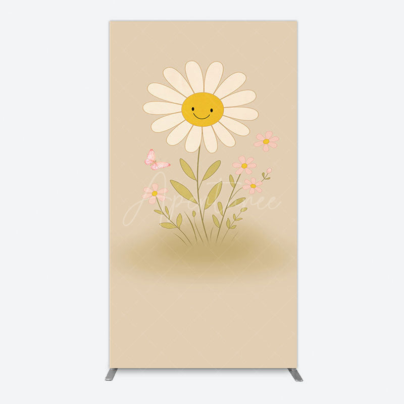 Aperturee - Aperturee Sweet Flower Butterfly Happy Birthday Rectangle Backdrop