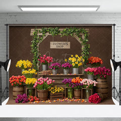 Aperturee - Aperturee Sweet Flower Shop Wooden Outdoor Wedding Backdrop