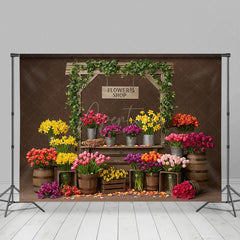 Aperturee - Aperturee Sweet Flower Shop Wooden Outdoor Wedding Backdrop