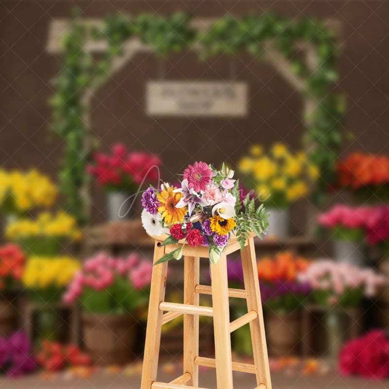 Aperturee - Aperturee Sweet Flower Shop Wooden Outdoor Wedding Backdrop
