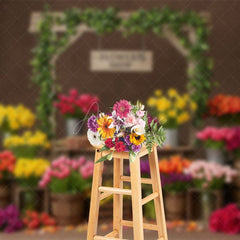 Aperturee - Aperturee Sweet Flower Shop Wooden Outdoor Wedding Backdrop