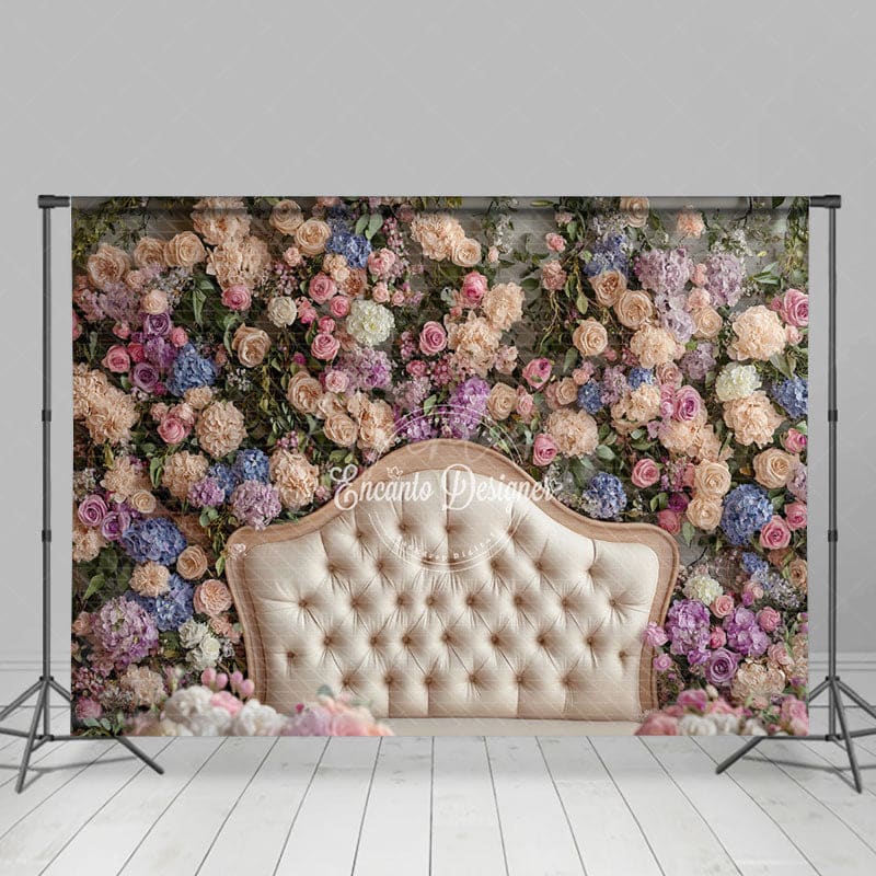 Aperturee - Aperturee Sweet Fresh Flowers Photography Headboard Backdrop