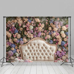 Aperturee - Aperturee Sweet Fresh Flowers Photography Headboard Backdrop