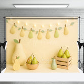 Aperturee - Aperturee Sweet Fresh Pears Lights Photo Cake Smash Backdrop